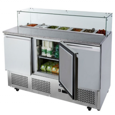 Atosa 3 DOORS PIZZATABLE SALADETTE FRIDGE 1365 MM ESL3864