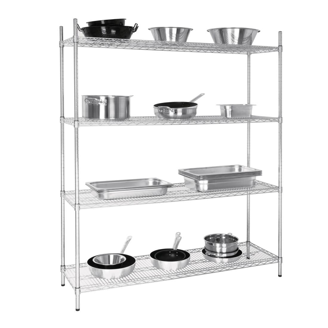 Vogue Flat Pack 4 Shelf Unit - 1525x460x1840mm L929