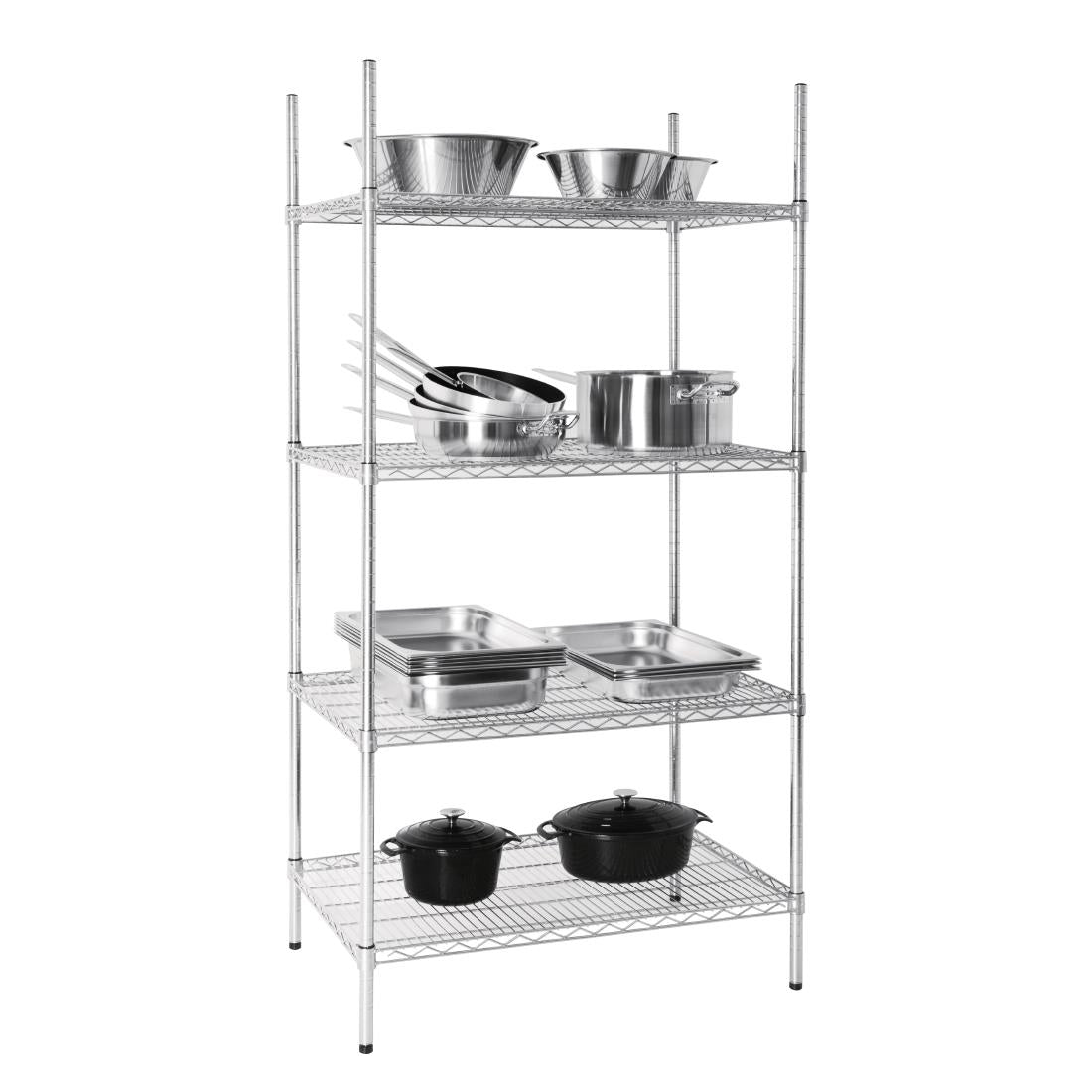Vogue Flat Pack 4 Shelf Unit St/St - 610 x 910mm U256