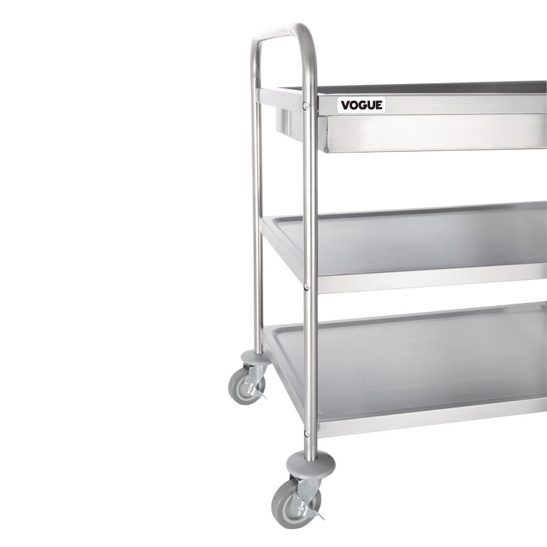 Vogue Deep Tray Clearing Trolley 3 Tier St/St - 940x855x535mm CC365