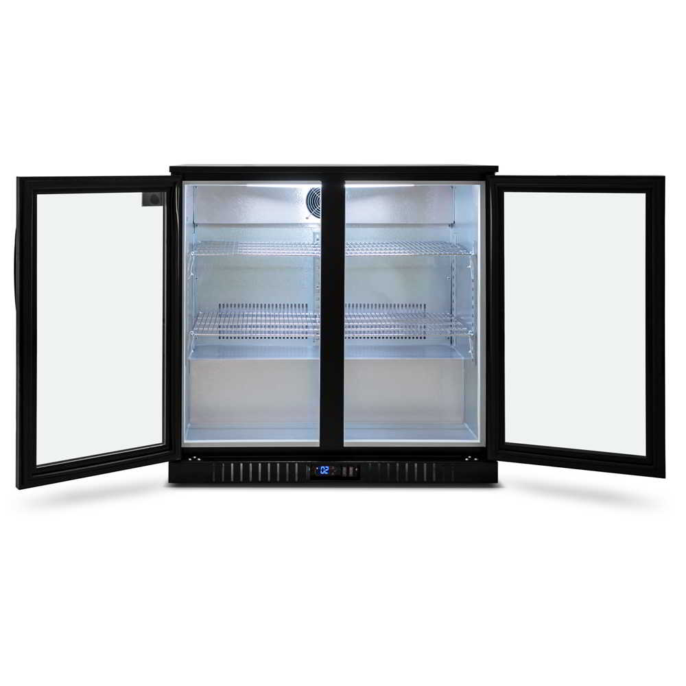 AG Twin Door Bar Fridge - Black Body & Doors BEER2