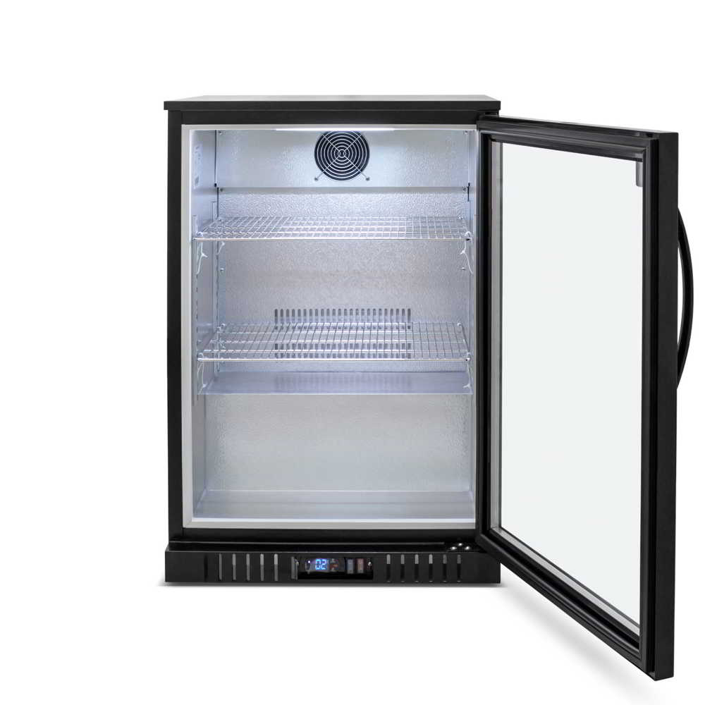 AG Single Door Bar Fridge - Black Body & Doors BEER1