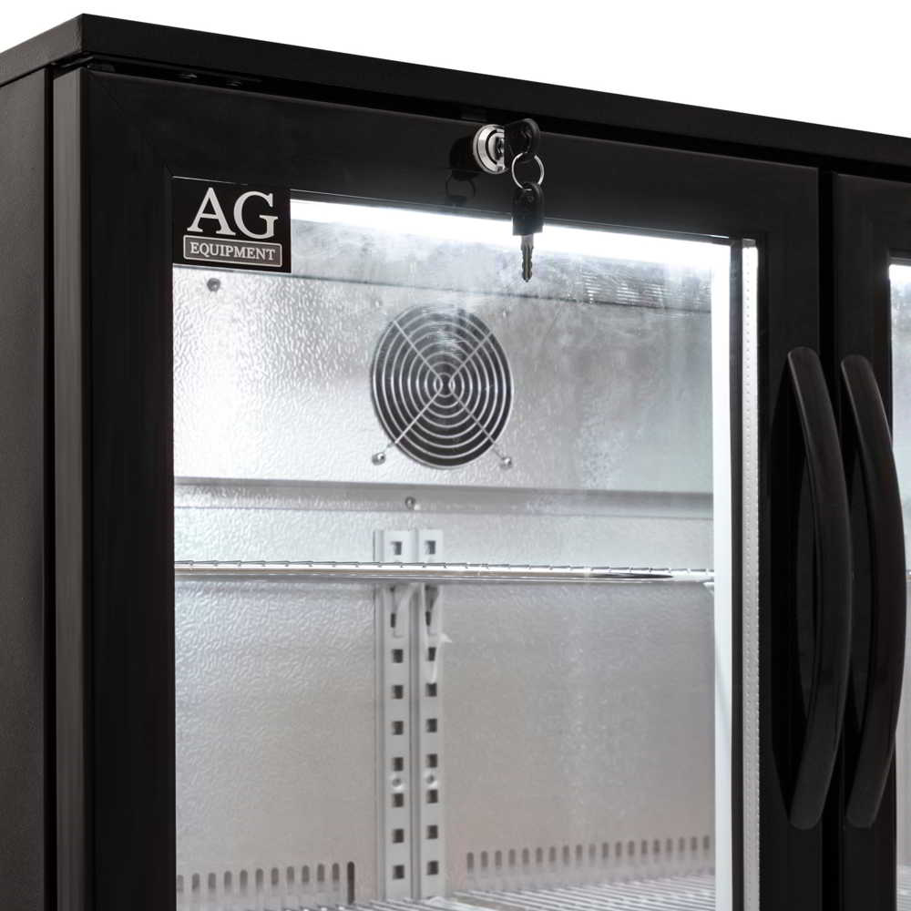 AG Twin Door Bar Fridge - Black Body & Doors BEER2