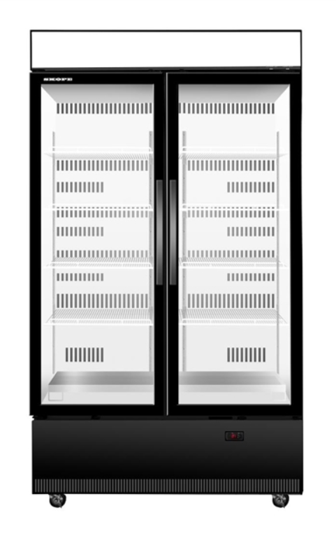 Skope BCE1200N-A 2 Glass Door Upright Fridge