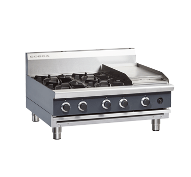 Cobra C9C B 900Mm Four Burner Griddle Gas Cooktop Bench Model