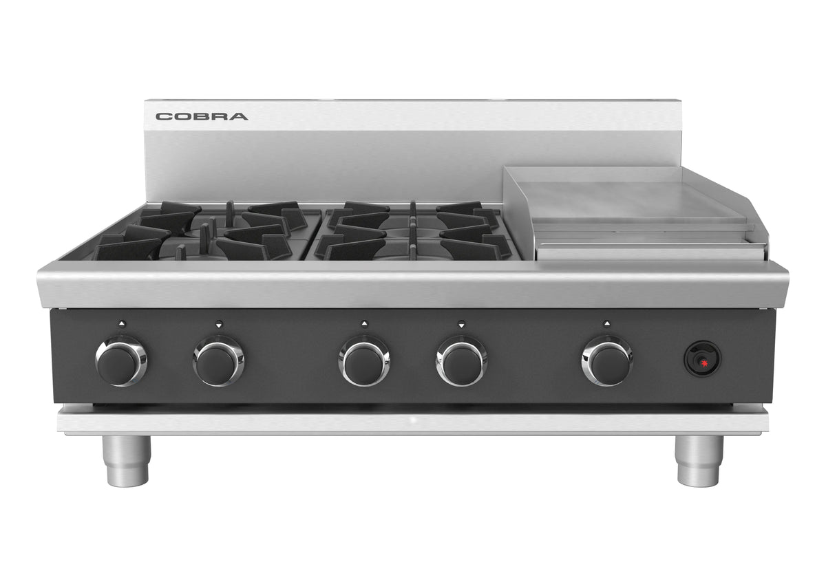 Cobra C9C B 900Mm Four Burner Griddle Gas Cooktop Bench Model