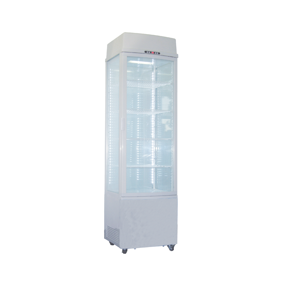 Exquisite White Four Sided Glass Upright Display Fridge - CTD235 - Whisk Hospitality - CTD235-W