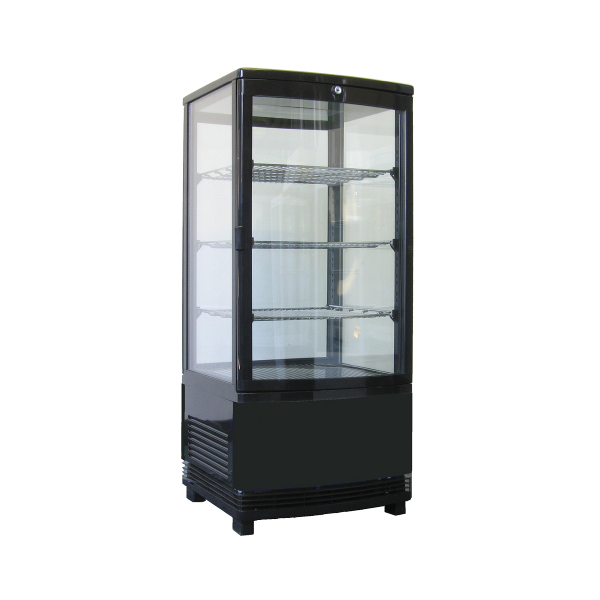 Exquisite Four Sided Glass Counter Top Display Fridge - CTD78 - Whisk Hospitality - CTD78B