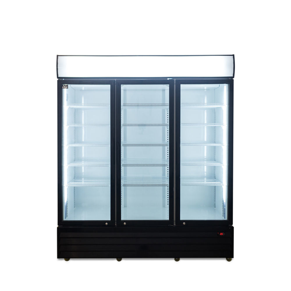 AG 1500L Triple Door Upright Display Fridge - Glass Door CU1500TNG