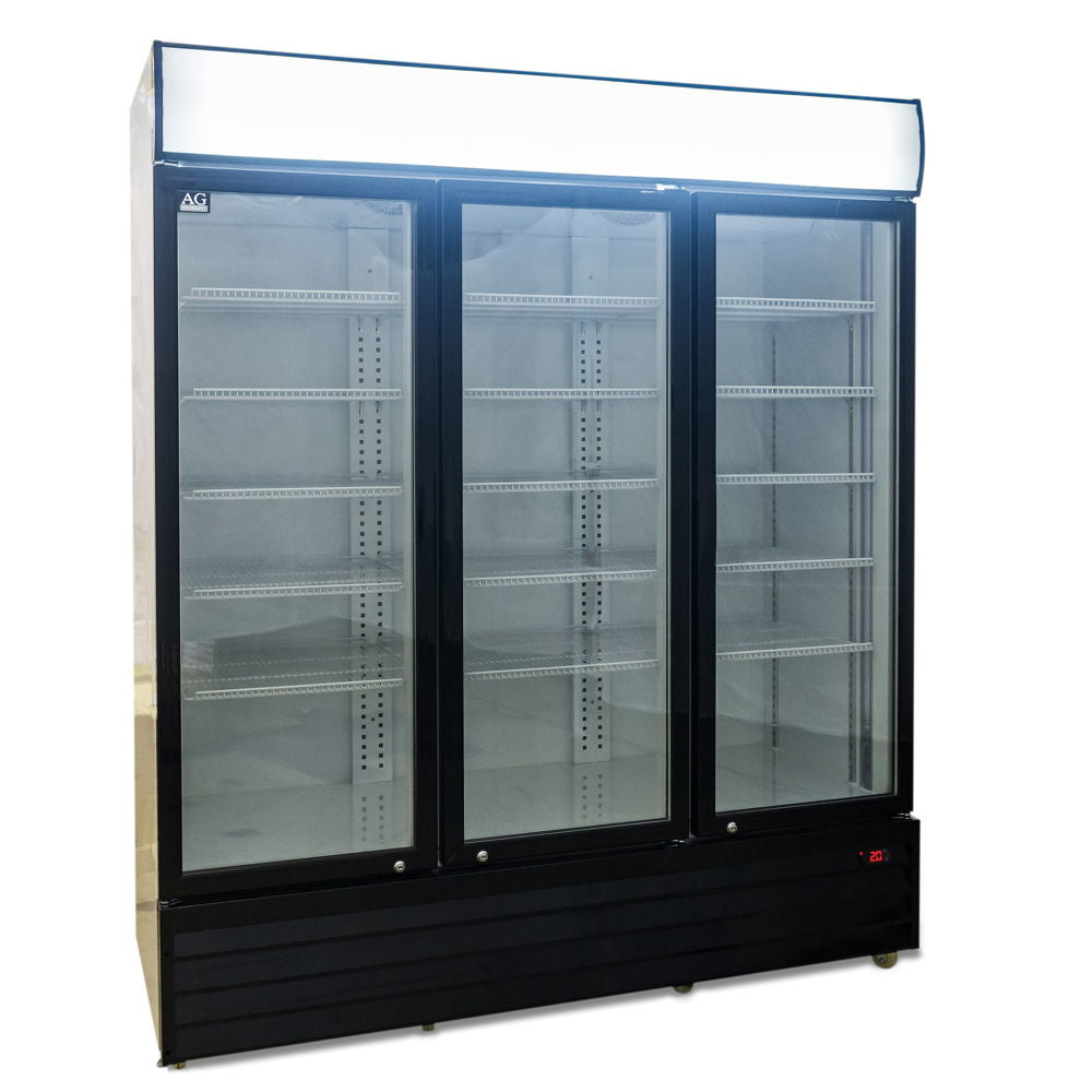 AG 1500L Triple Door Upright Display Fridge - Glass Door CU1500TNG