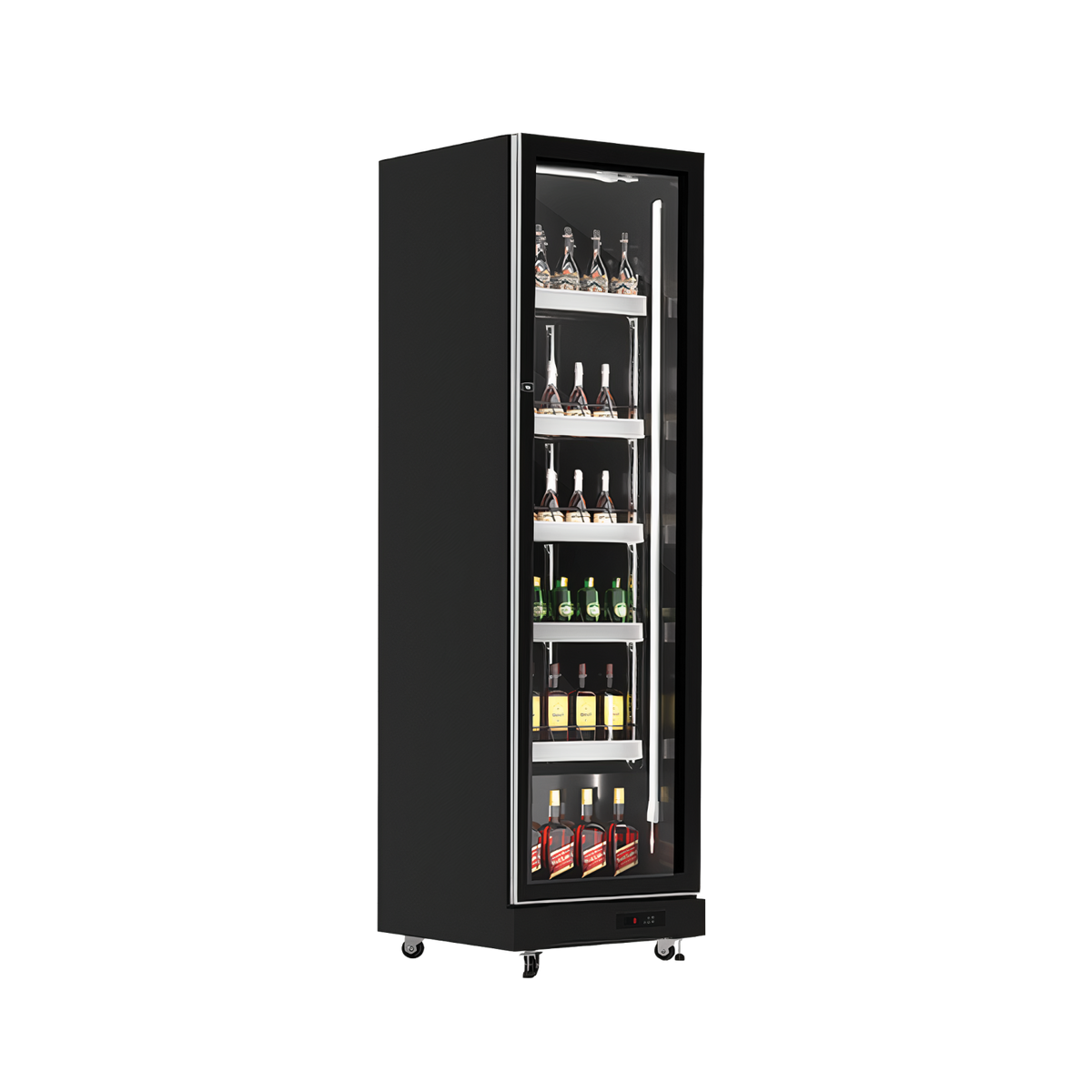 Exquisite One Glass Doors Upright Display Fridge – Black - DC410 - Whisk Hospitality