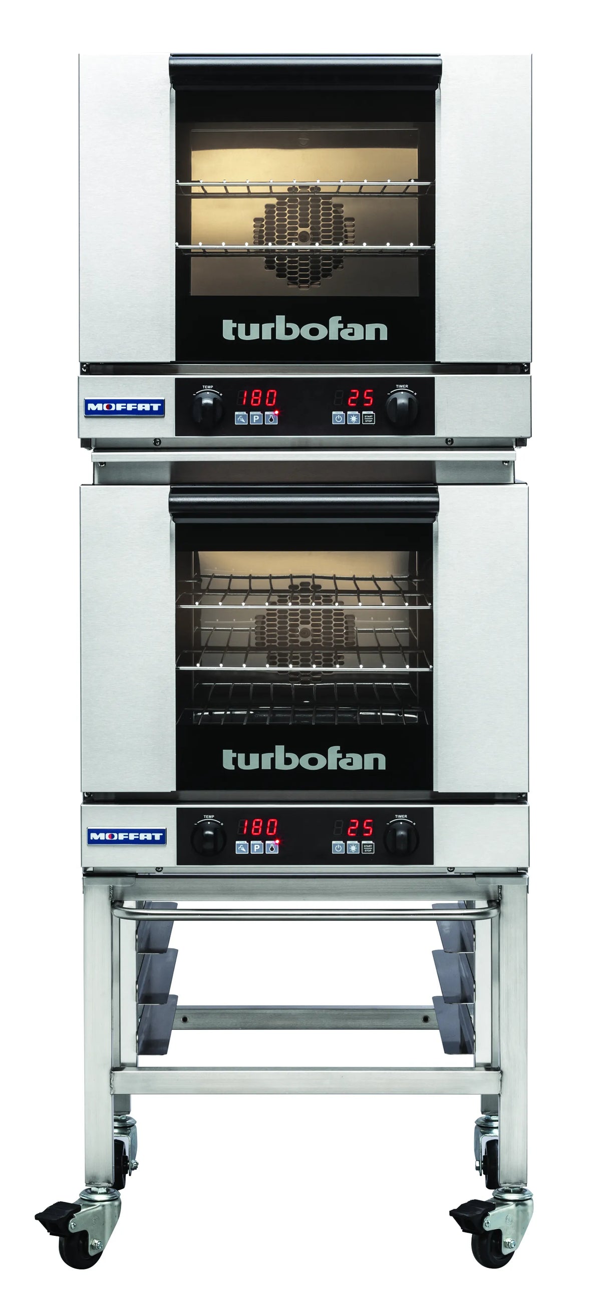 Turbofan E23D32C Half Size Tray Digital Electric Convection Ovens Double Stacked Stainless