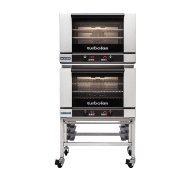 Turbofan E27D32 Full Size Tray Digital Electric Convection Ovens Double Stacked Stainless