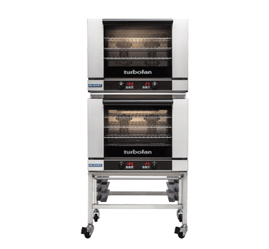 Turbofan E28D42 Full Size Tray Digital Electric Convection Ovens Double Stacked Stainless