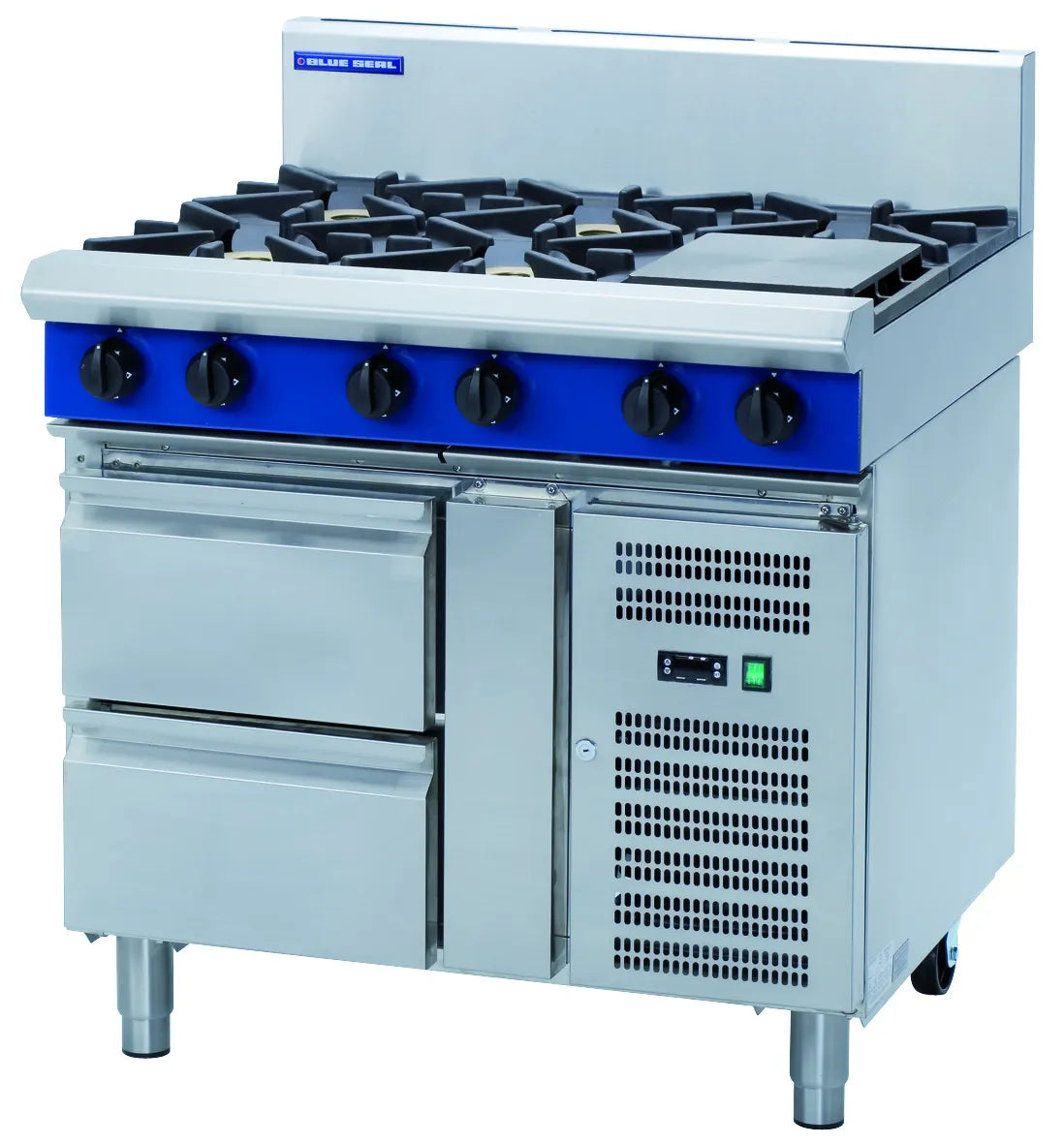 Blue Seal Evolution Series G516D Rb 900Mm Gas Cooktop Refrigerated Base