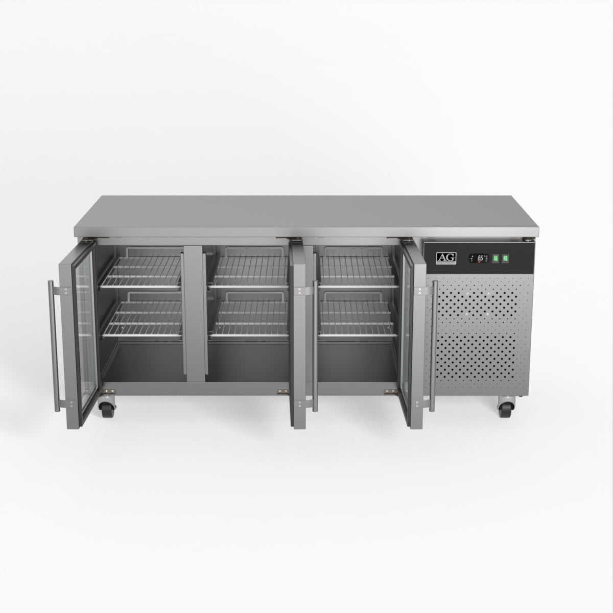 AG Three Door Commercial Glass Door Worktop / Under Bench Display Fridge 700mm Depth GNX3100TNG