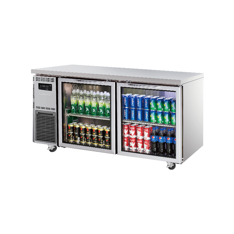 Turbo Air 2 Glass Door Undercounter Fridge 1500mm KGR15-2-N - Whisk Hospitality - KGR15-2-N