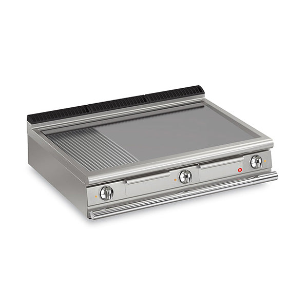 Baron 3 Burner Electric Fry Top With 2/3 Smooth 1/3 Ribbed Mild Steel Plate And Thermostat Control