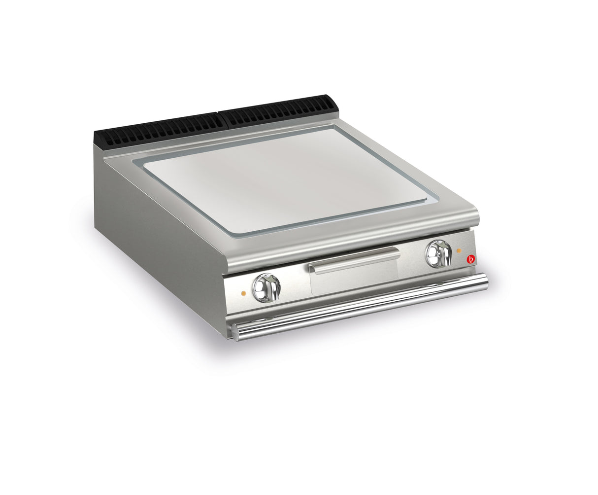 BARON 2 Burner Electric Fry Top With 2/3 Smooth and 1/3 Ribbed Mild Steel Plate
