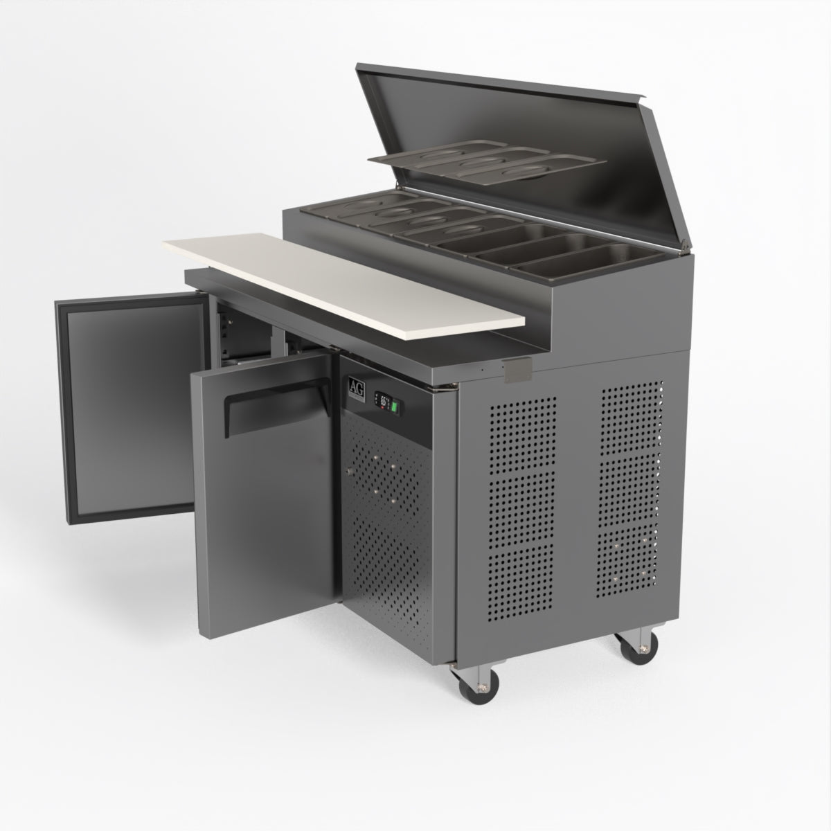 AG 2 Door Saladette Fridge – Fits 7 x 1/3 GN Trays SH2000-700