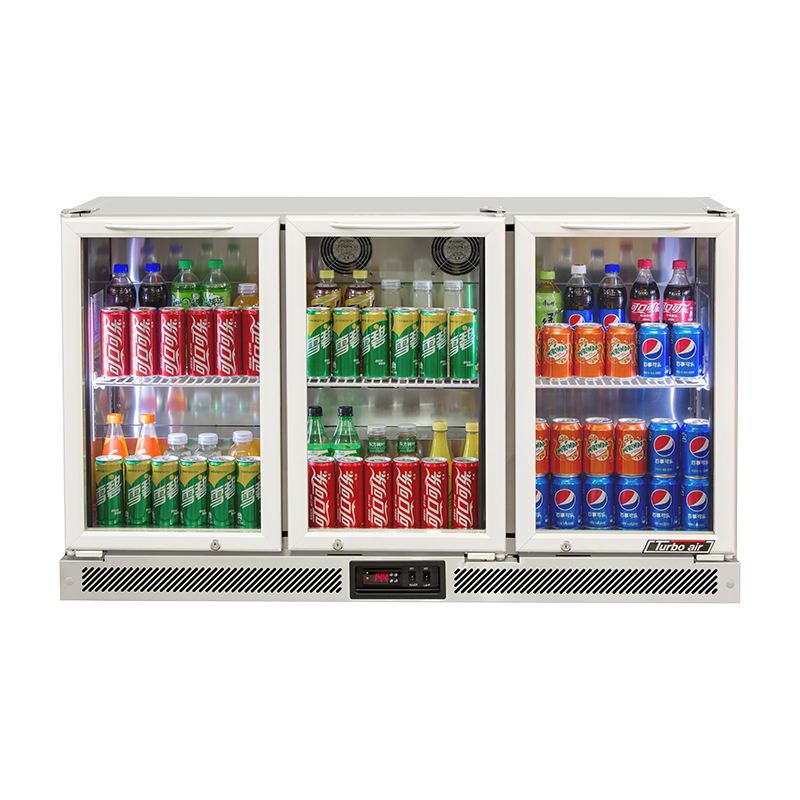 Turbo Air 3 Glass Door Back Bar Fridge Stainless Steel 1300mm TB13-8H-SWSSS-N - Whisk Hospitality - TB13-8H-SWSSS-N
