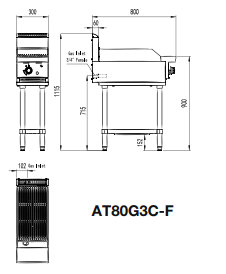 Cookrite 300 MM RADIANT CHAR GRILLS NG AT80G3C-F-NG