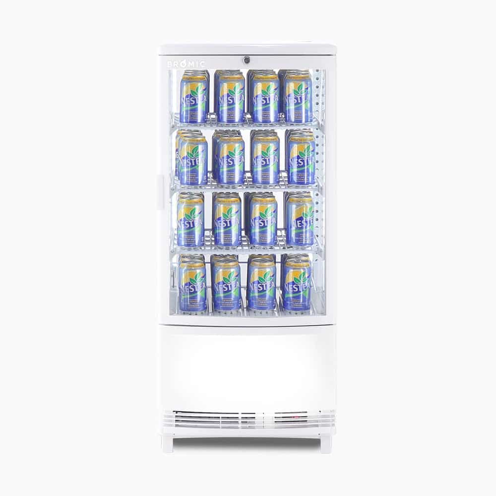 Bromic Countertop Fridge - 80L - 1 Door - Curved Glass - White
