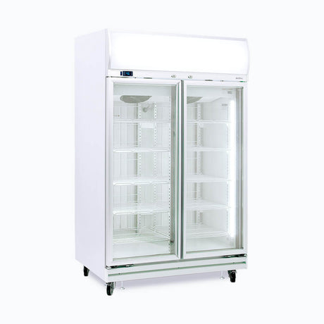 Bromic Upright Display Freezer - 976L - 2 Doors - Flat Glass - Lightbox