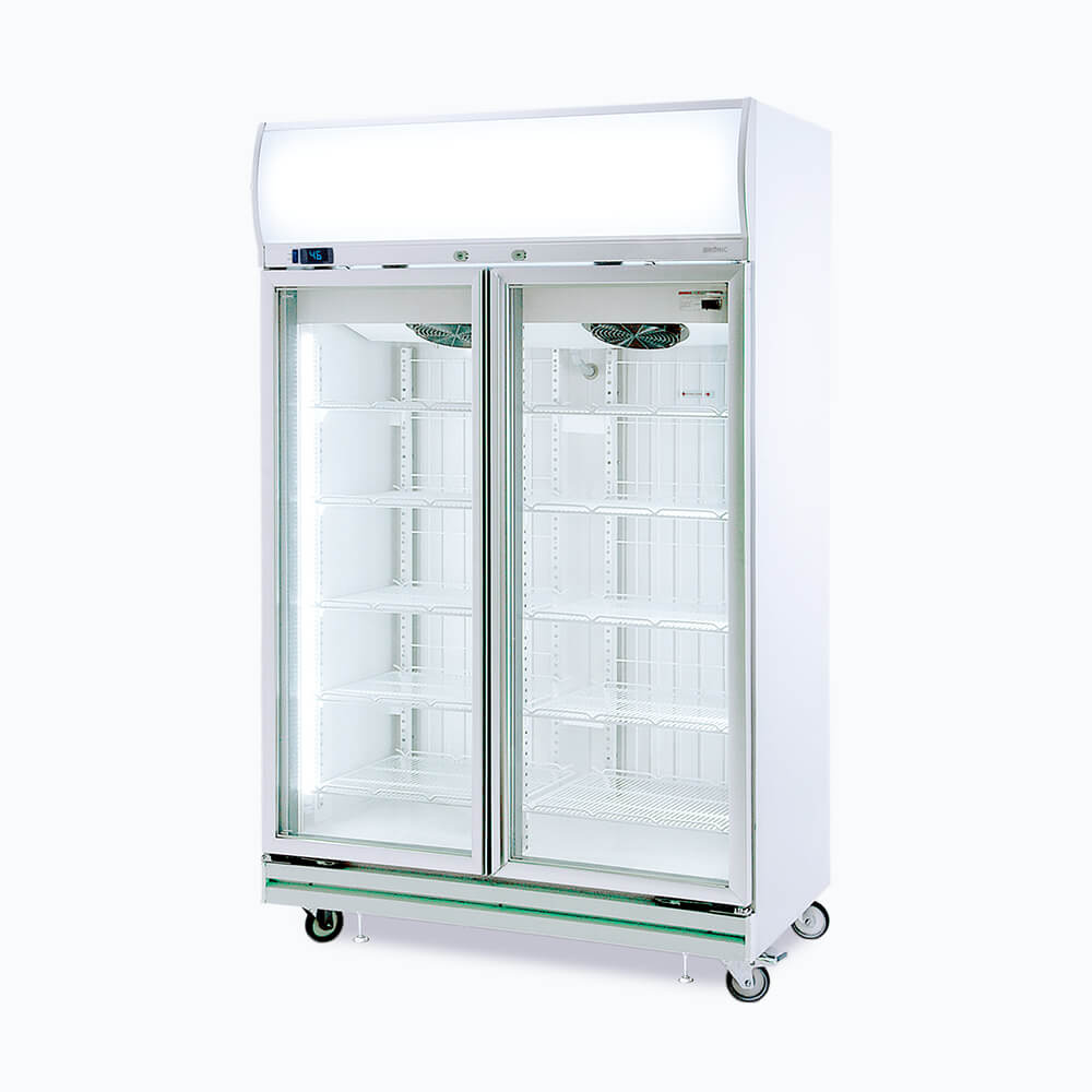 Bromic Upright Display Freezer - 976L - 2 Doors - Flat Glass - Lightbox