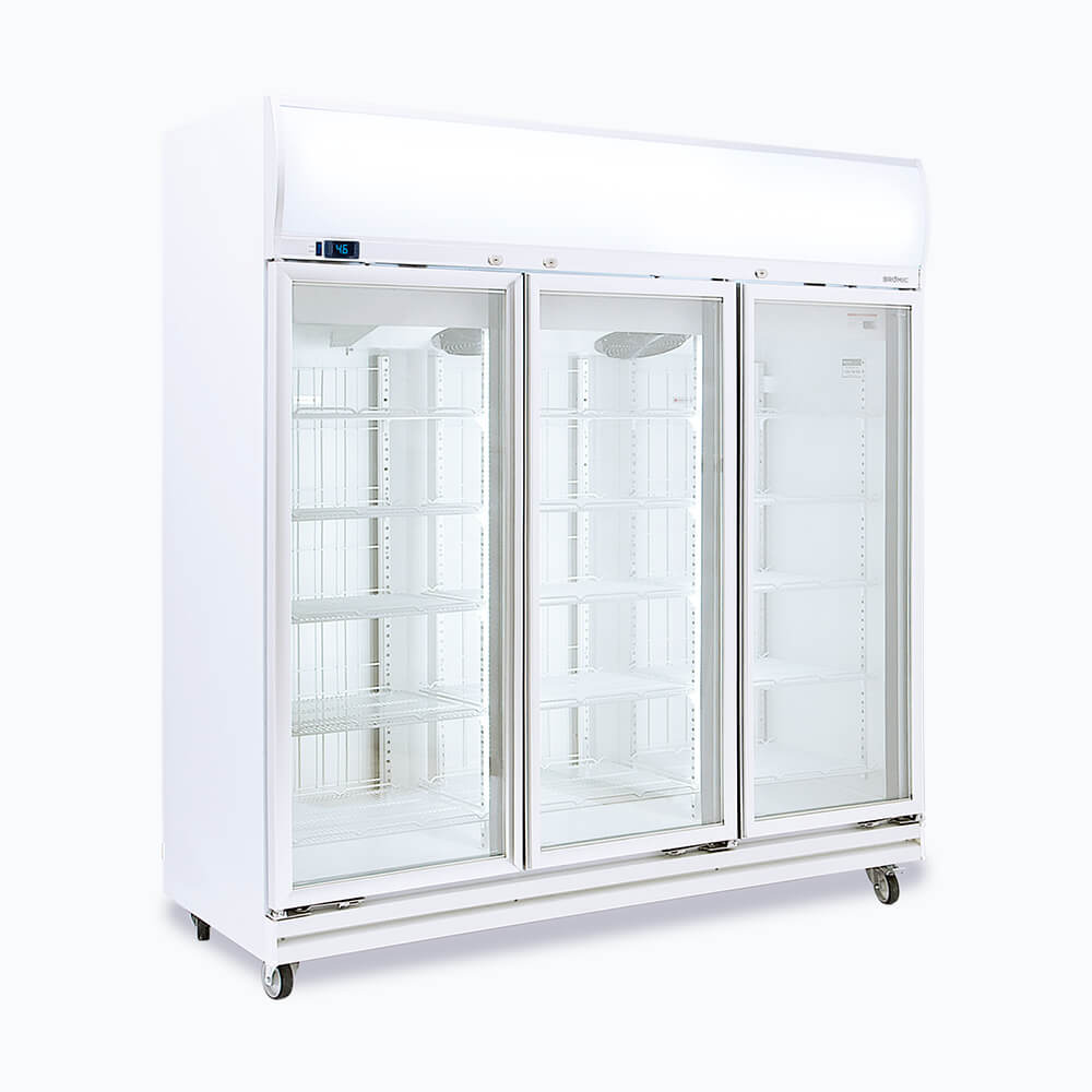Bromic Upright Display Freezer - 1507L - 3 Doors - Flat Glass - Lightbox