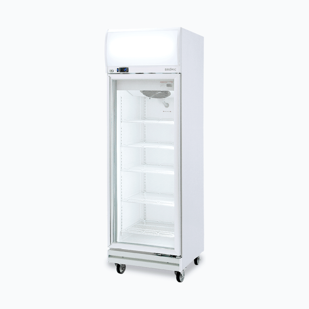 Bromic Upright Display Fridge - 444L - 1 Door - Flat Glass - Lightbox