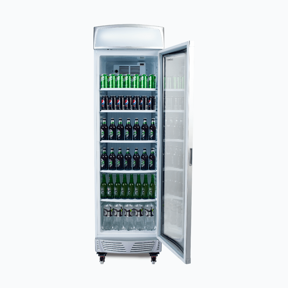 Bromic Upright Display Fridge - 380L - 1 Door - Curved Glass - Lightbox