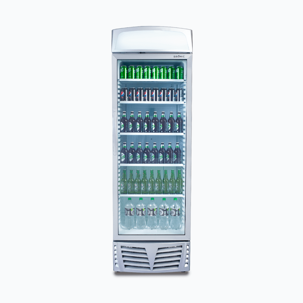 Bromic Upright Display Fridge - 438L - 1 Door - Flat Glass - Lightbox