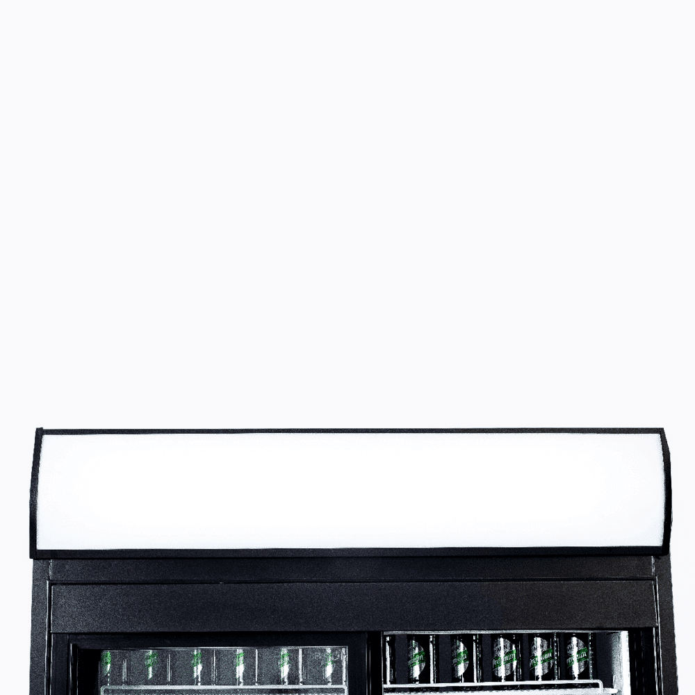 Bromic Upright Display Fridge - 945L - 2 Doors - Sliding - Flat Glass - Lightbox