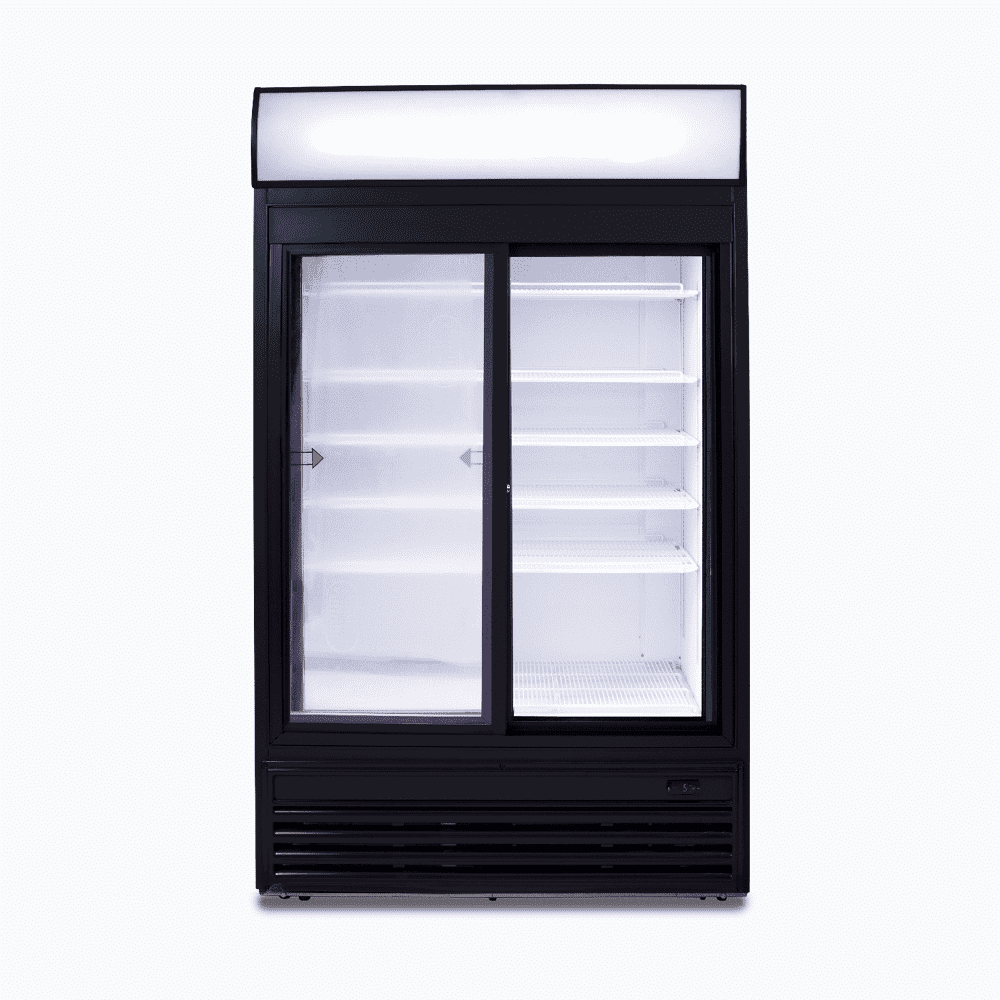 Bromic Upright Display Fridge - 945L - 2 Doors - Sliding - Flat Glass - Lightbox