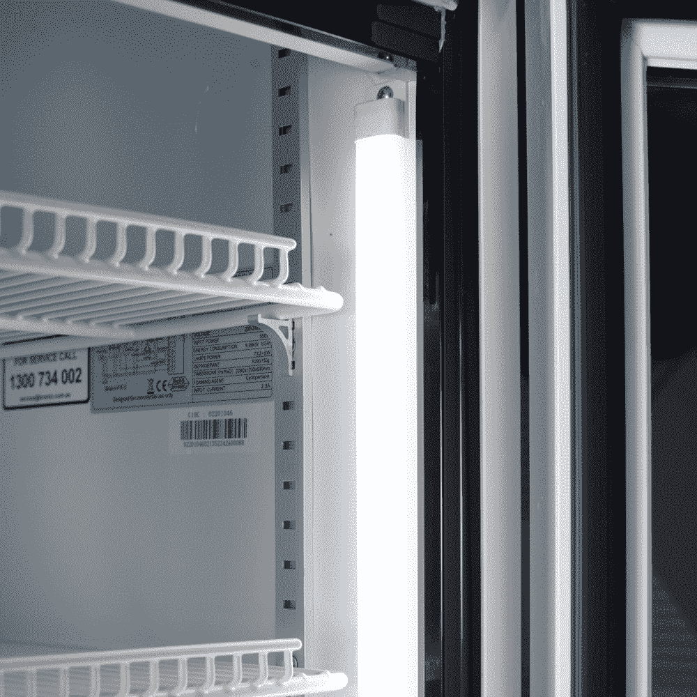 Bromic Upright Display Fridge - 960L - 2 Doors - Flat Glass - Cassette - White