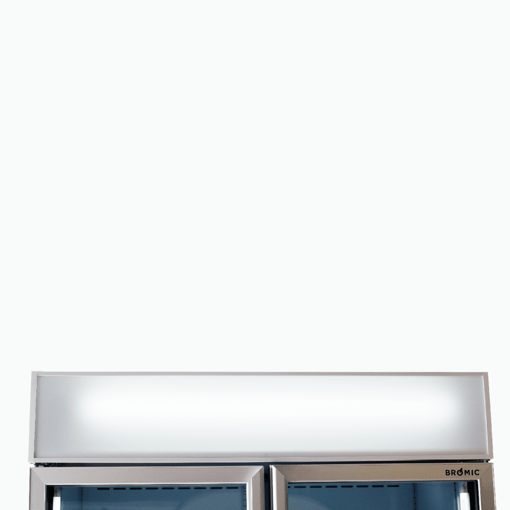 Bromic Upright Display Fridge - 960L - 2 Doors - Flat Glass - Cassette - White