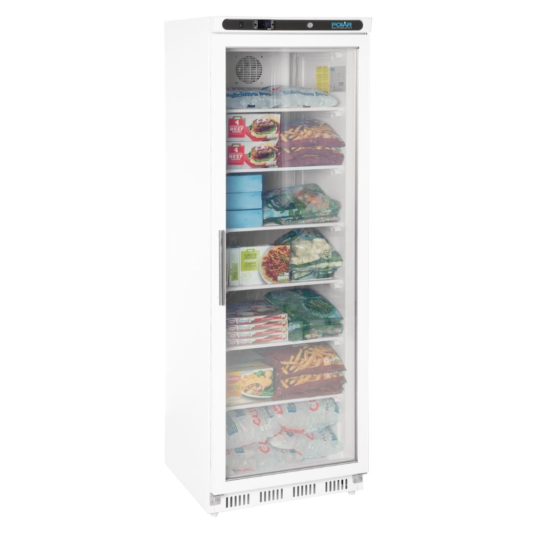 Polar C-Series Glass Door Display Freezer White 365Ltr