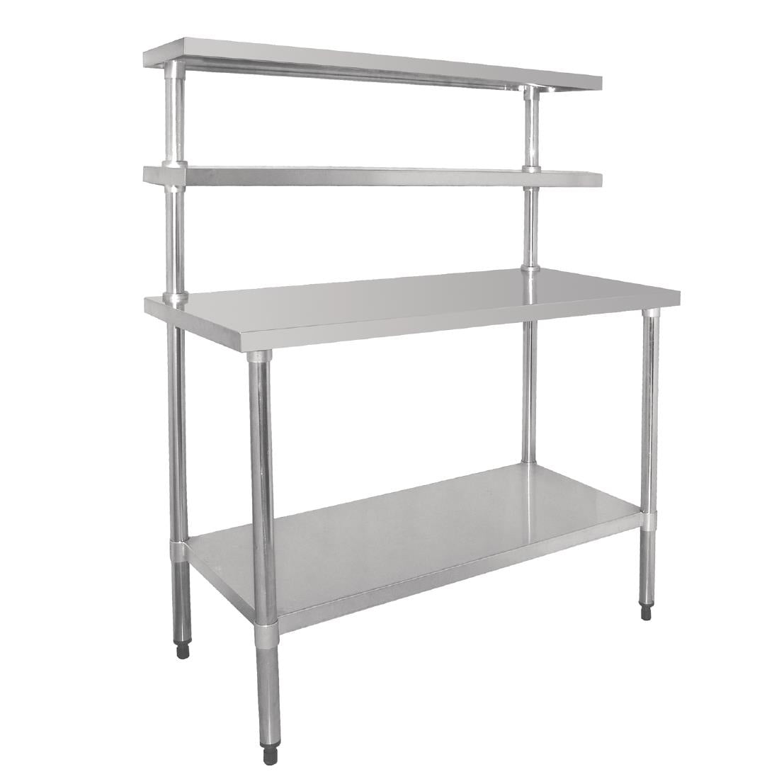 Vogue Table with Gantry Shelf St/St - 1500x1800x600mm CC360