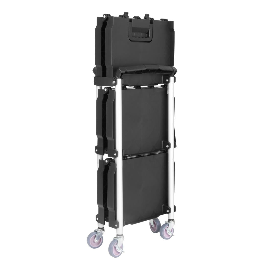 Vogue 3 Tier PP Folding Trolley Black - 835x645x405mm CK113
