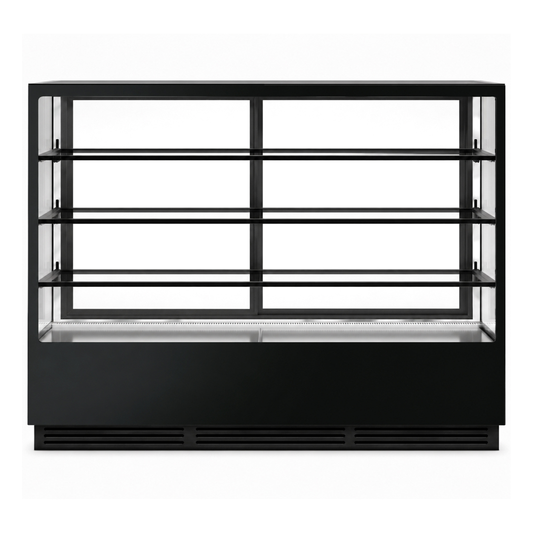 Bonvue Noir Prime 1800mm 3 Shelves Square Cake Display Cabinet CVS180-3B - Whisk Hospitality - CVS180-3B