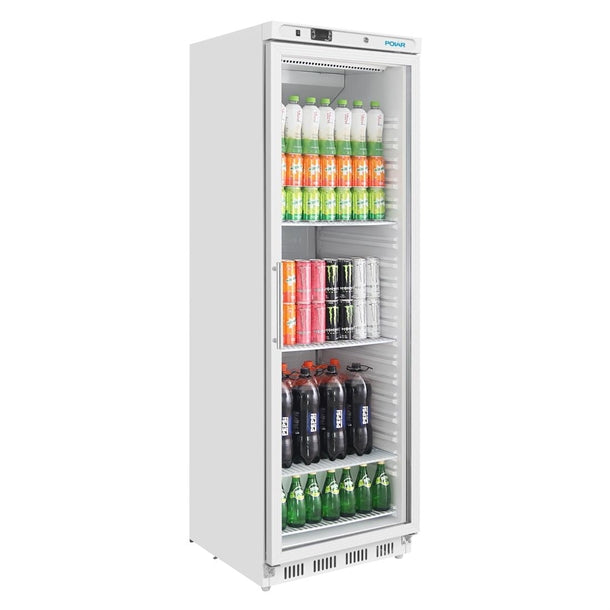 Polar C-Series Upright White Display Fridge 400Ltr