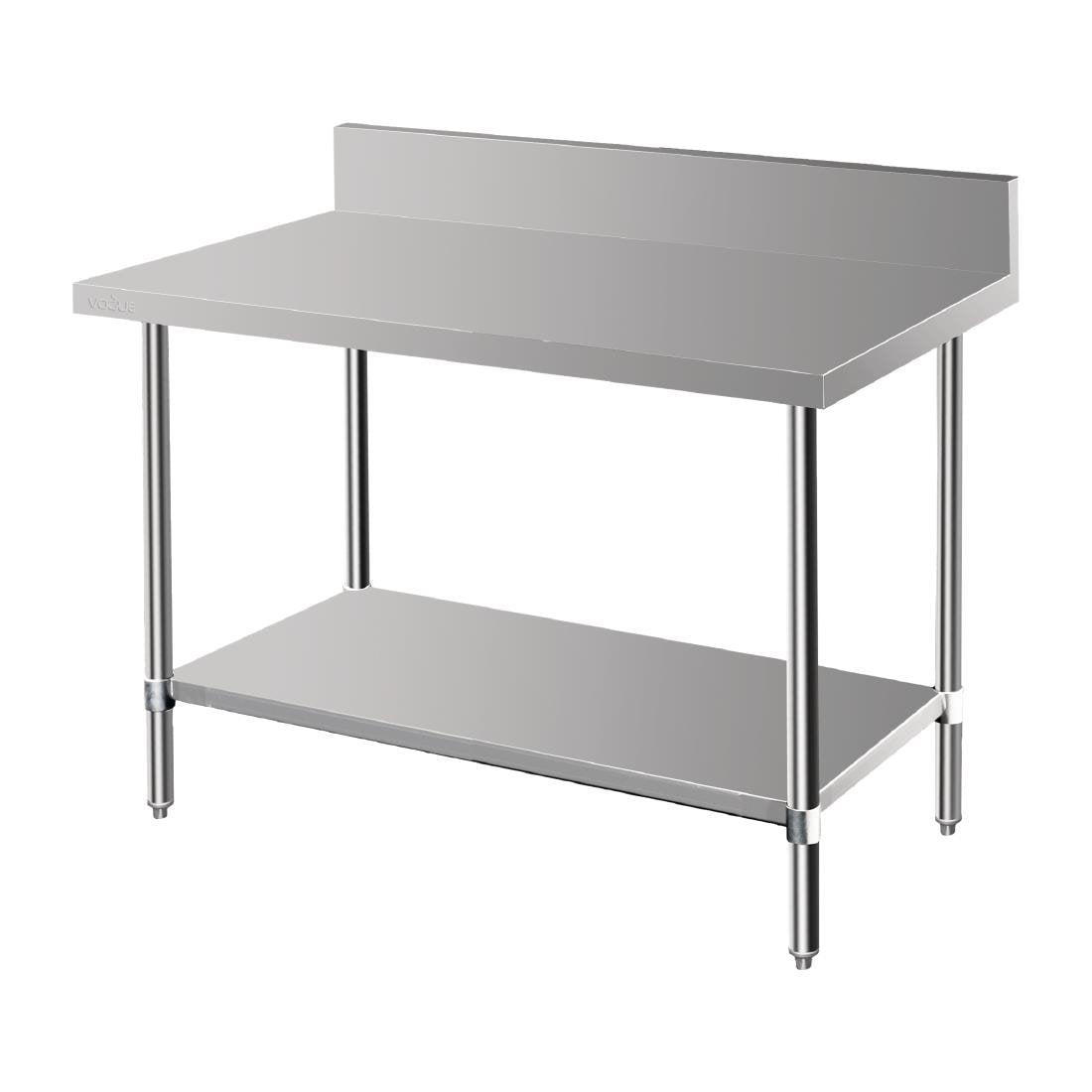 Vogue Premium 304 Stainless Steel Table with Upstand - 600x600x900mm DA337