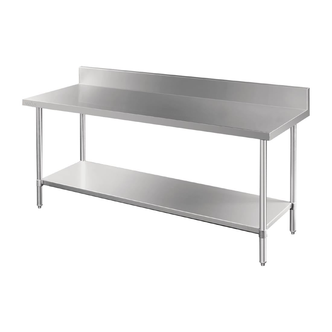 Vogue Premium 304 Stainless Steel Table with Upstand - 1800x600x900mm DA341