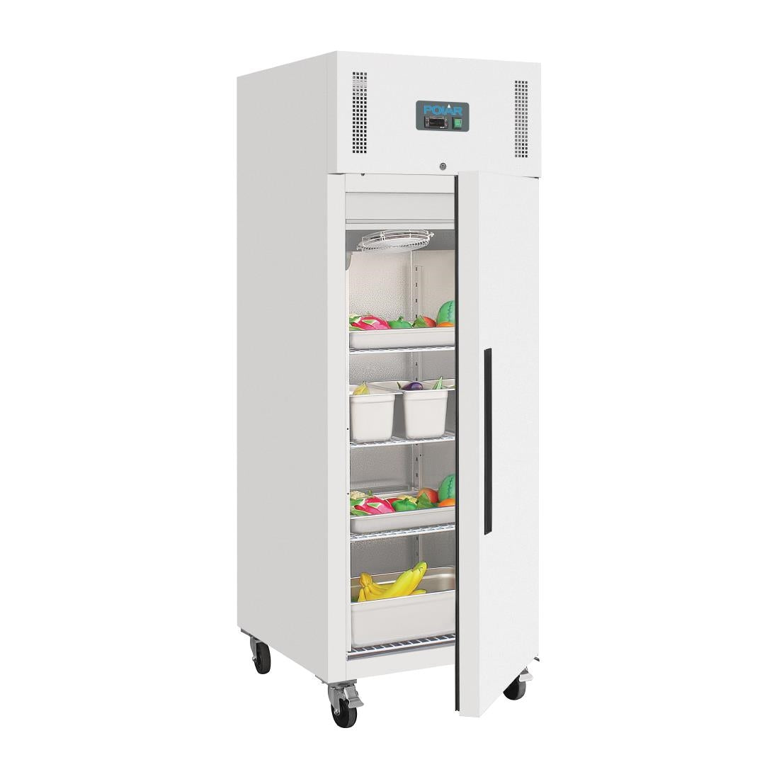 Polar Gastro Refrigerated Single Door Upright White Exterior - 600Ltr
