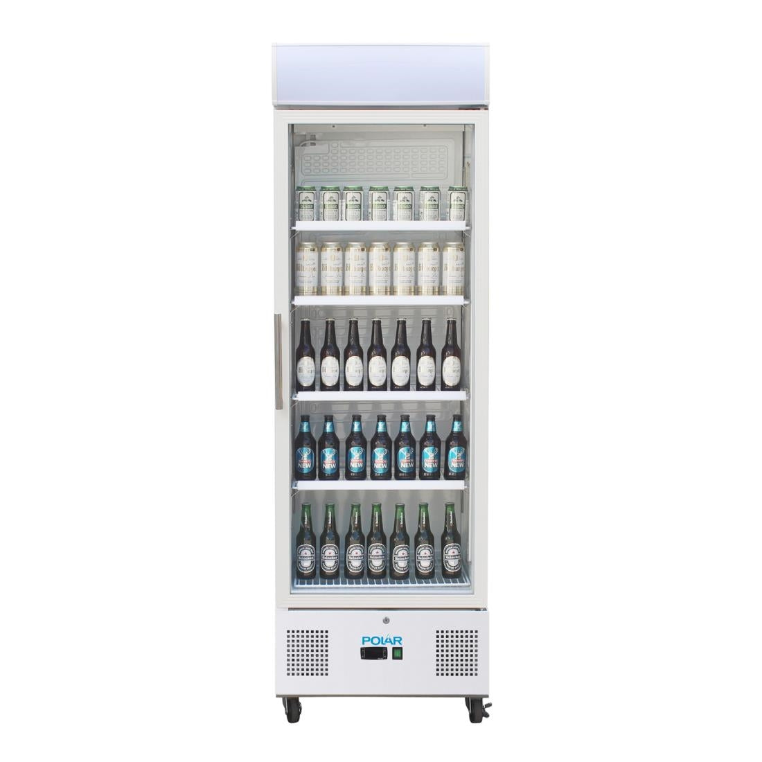 Polar G-Series Upright Display Fridge White - 350Ltr