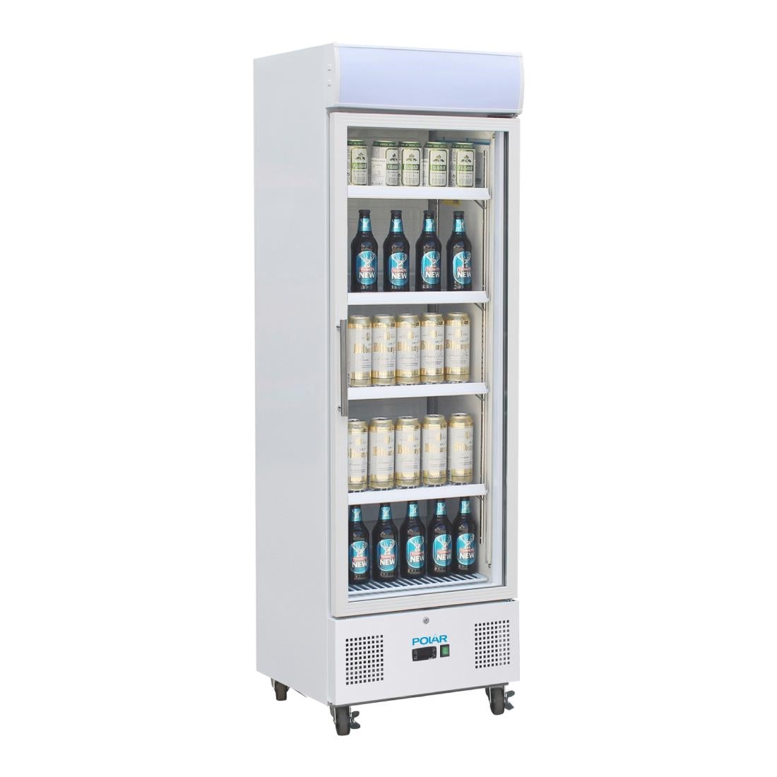 Polar G-Series Upright Display Fridge White - 350Ltr