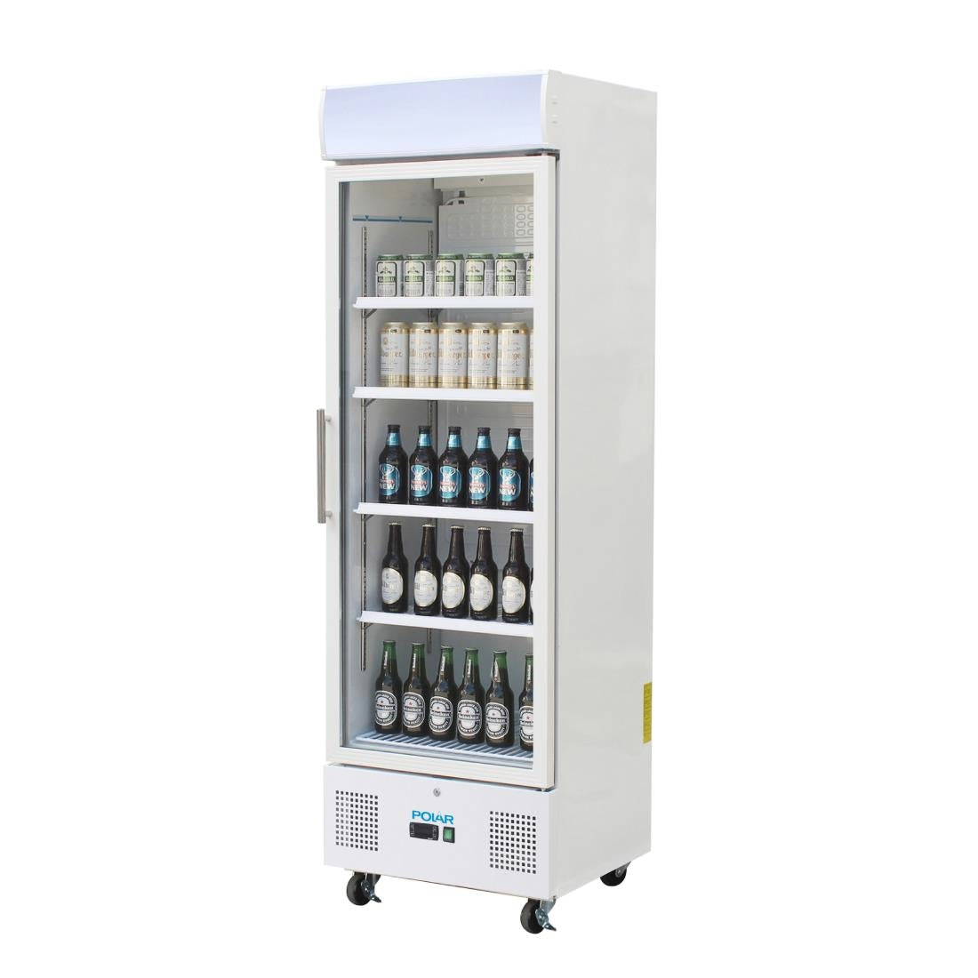 Polar G-Series Upright Display Fridge White - 350Ltr