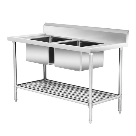 Modular System Double Centre Sink Bench with Pot Undershelf - DSB7-1500C/A