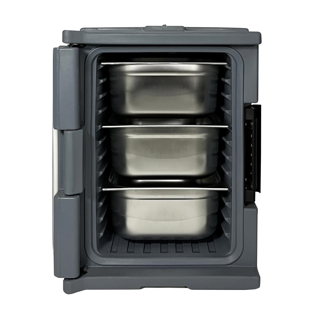 Vogue Thermo-Box 600 Front Loading Box Black for GN Pan Size - 465x610x630mm DX993